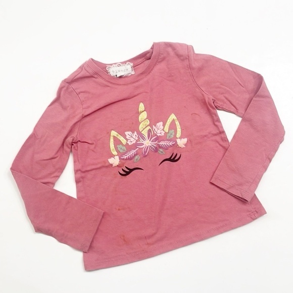 Btween little girls unicorn long sleeve top - Picture 1 of 5